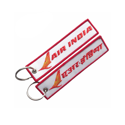 Thẻ đeo chìa khóa thêu Twill Merrowed để làm quà tặng lưu niệm 13cm × 3cm