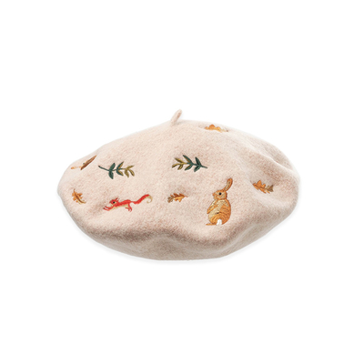 Mũ beret màu rắn Chất liệu len Polyester in ấn
