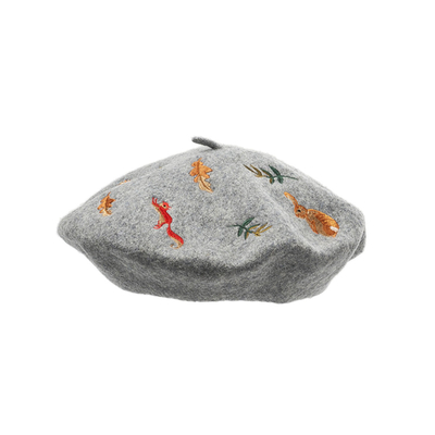 Mũ beret màu rắn Chất liệu len Polyester in ấn