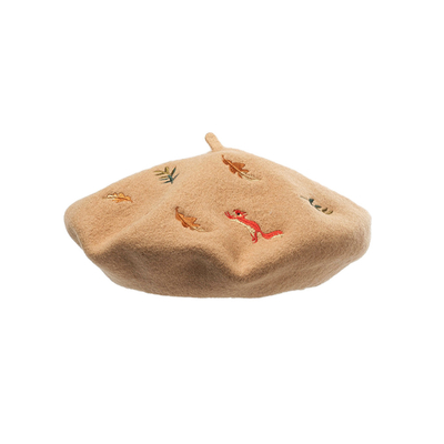 Mũ beret màu rắn Chất liệu len Polyester in ấn