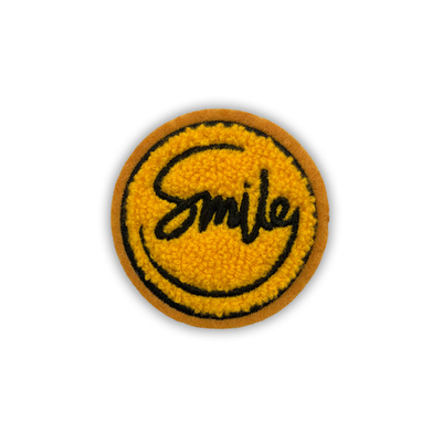 Bản vá thêu chữ Glitter Emoji Chenille cho mũ may túi xách